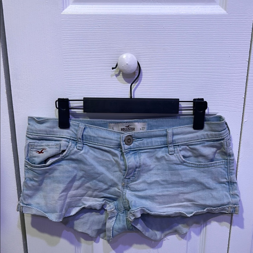 Hollister Blue Jean Shorts Distressed Cut-Off Style